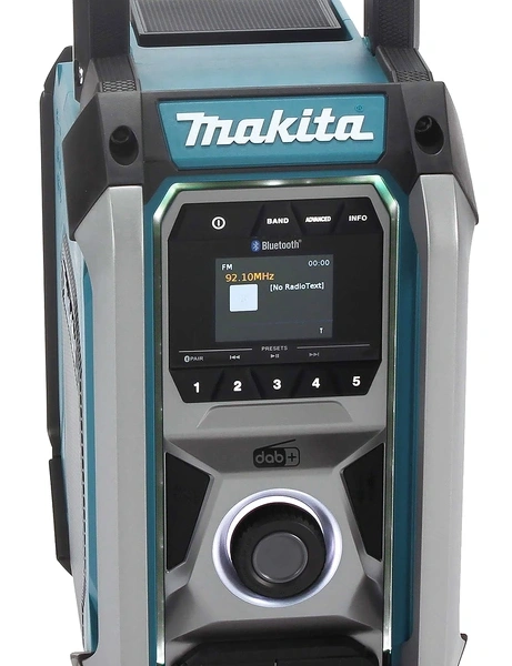 Makita MR007G – panel sterowania z LCD, EQ, Bluetooth, AUX i USB