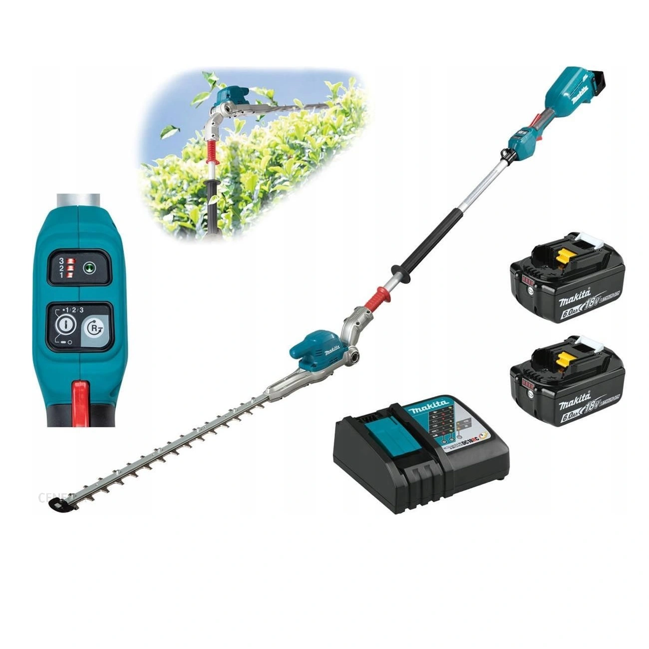 Makita DUN500WRGE - Akum. nożyce do żywopłotu na wysięgniku LXT®