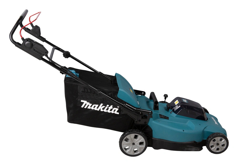 Makita DLM538Z – widok kosiarki z boku