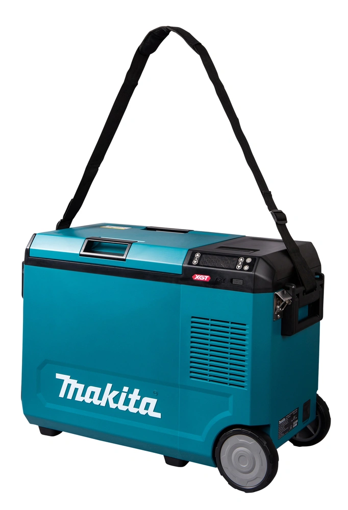 Makita CW004GZ – mobilny chłodziarko-ogrzewacz na kołach do transportu samochodem i pracy w terenie