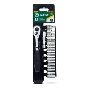 Sata ST09521G - Zestaw 13 kluczy nasadowych 1/4" na panelu