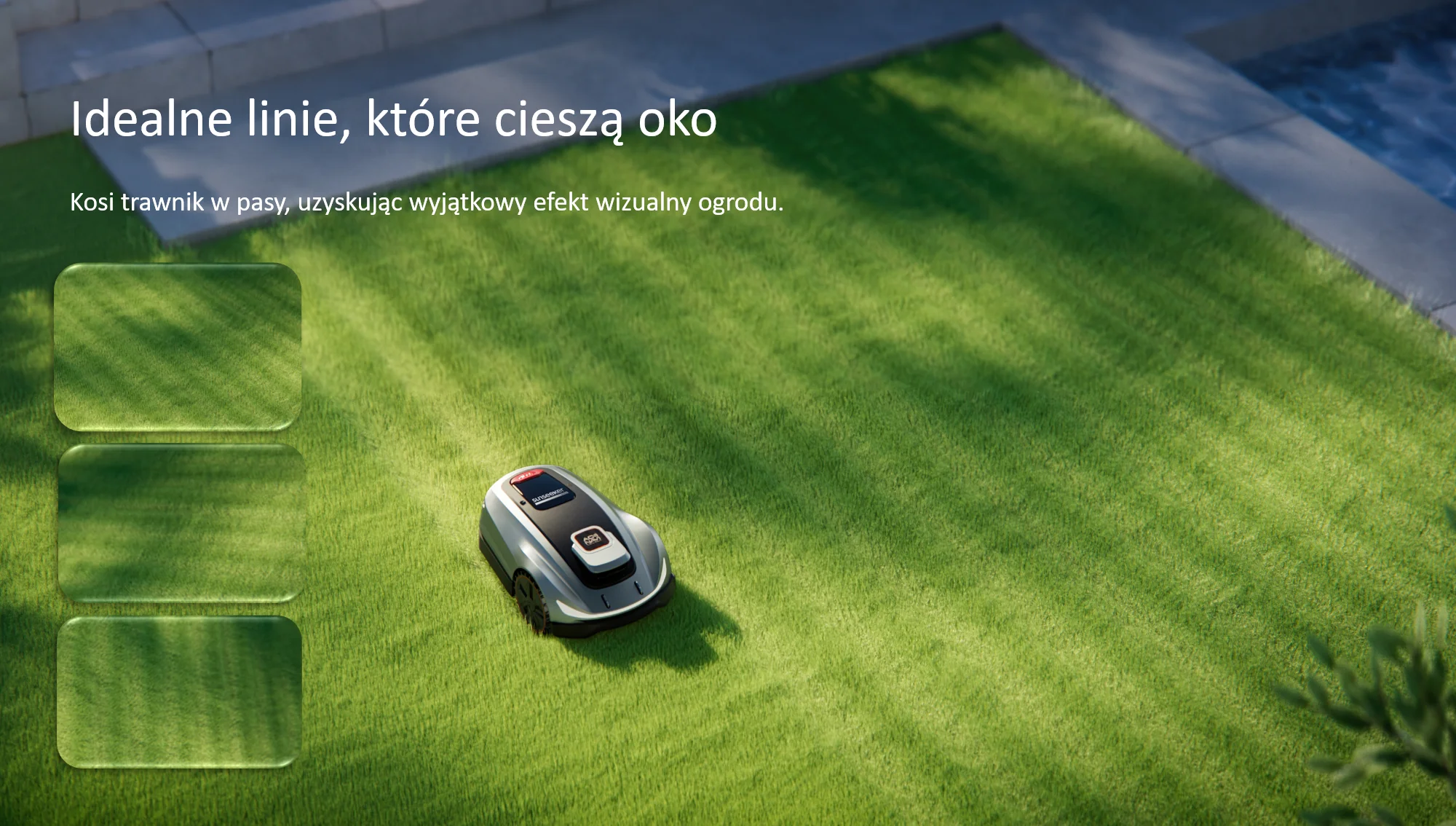Cedrus by Sunseeker X3 PLUS – Robot kosi trawnik w pasy nadając mu wyjątkowy efekt wizualny