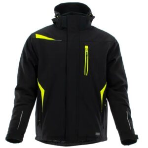 SARA Kurtka długa ocieplana COMFORT WINTER ( Czarny + Żółty odblaskowy )