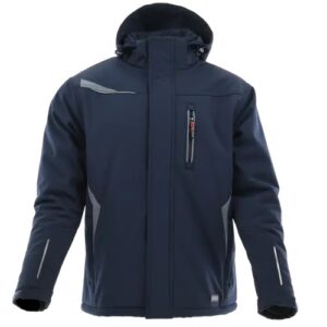 SARA Kurtka długa ocieplana COMFORT WINTER ( Szary + Granatowy )