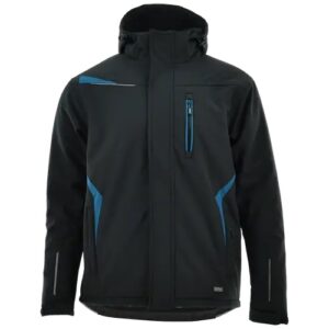 SARA Kurtka długa ocieplana COMFORT WINTER ( Petrol + Czarny )