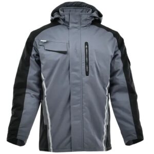 SARA Kurtka długa ocieplana STANDARD WINTER ( Ciemnoszary + Czarny )