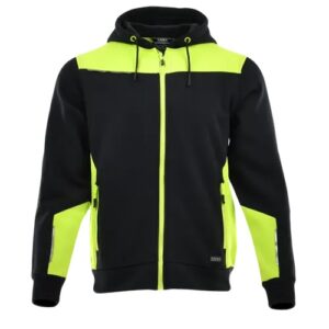 SARA Bluza dresowa rozpinana COMFORT PLUS ( Czarny + Żółty odblaskowy )