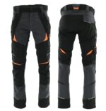 SARA Spodnie do pasa COTTONFLEX (Grafitowy + Pomarańczowy odblaskowy)