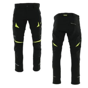 SARA Spodnie do pasa COTTONFLEX (Czarny + żółty odblaskowy)