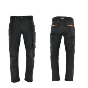 SARA Spodnie do pasa ACTIFLEX (Czarny + Pomarańczowy odblaskowy)