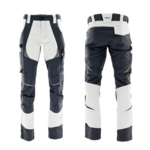 SARA Spodnie do pasa COTTONFLEX (Jasnoszary + Biały)