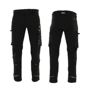 SARA Spodnie do pasa MOTIONFLEX (Czarny + Żółty odblaskowy)