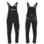 SARA Spodnie ogrodniczki ACTIFLEX (czarny-pomarańczowy)