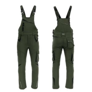 SARA Spodnie ogrodniczki ocieplane COMFORT WINTER (Czarny + Oliwkowy)