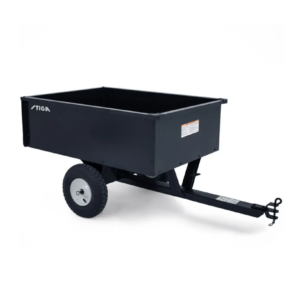 Przyczepka do traktorka z agregatem tnącym z przodu