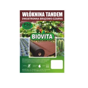 AGROWŁÓKNINA P-50 brązowo-czarna w rolce TANDEM 1.6x100m BIOVITA