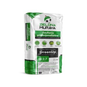 Zielona Murawa GreenUp NPK 16-2-7 +2MgO +1Fe – profesjonalny nawóz organiczno-mineralny do trawników, boisk i pól golfowych (25 kg)