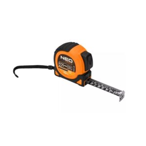 Miara zwijana stalowa Super Black 10 m x 25 mm, auto blokada, dwa przyciski stop, magnes 67-245 NEO TOOLS