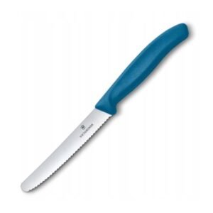 VICTORINOX Swiss Classic, nóż, ostrze ząbkowane, 11 cm, niebieski