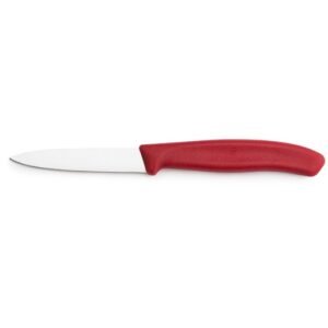 VICTOTINOX Swiss Classic, nóż, ostrze gładkie, 8 cm, czerwony