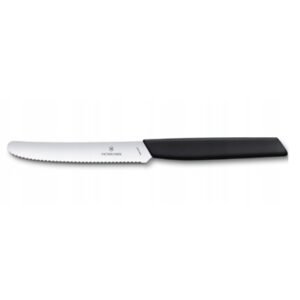 VICTORINOX Swiss Modern, nóż, ostrze ząbkowane, 11 cm, czarny