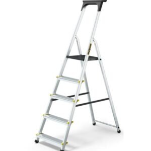 Drabina PRO aluminiowa z półką 5 stopni 150 kg DRABEST